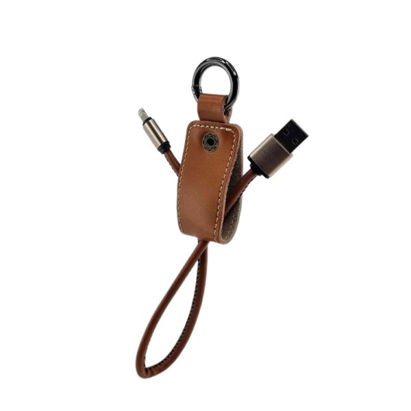 کابل شارژ پاوربانکی چرمی USB Type-A به لایتنینگ Lightning مدل 124