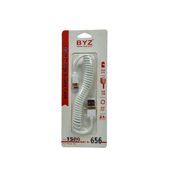کابل شارژرلایتنینگ-فنری-مدل BL-656 -Byz